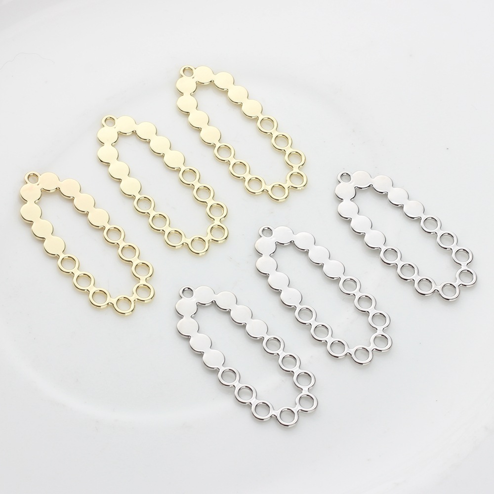 Korean Alloy Irregular Hollow Oval Dot Shape Pendant Accessories diy Jewelry Earrings Accessories Material