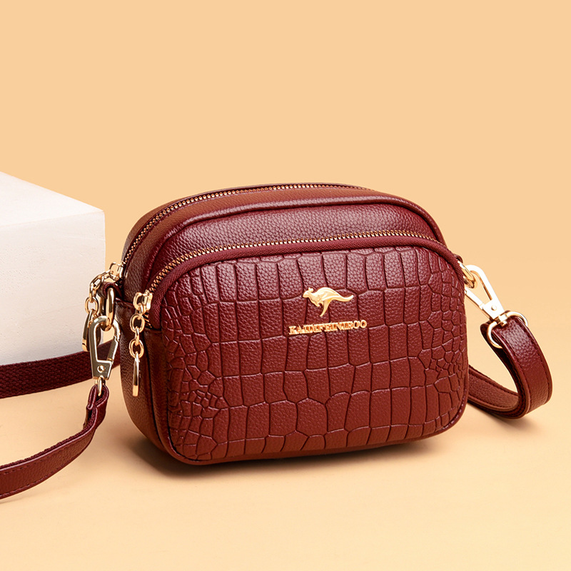 Bag women's bag new 2024 slung shoulder bag women's fashion crocodile pattern small square bag Europe and the United States a generation of hair