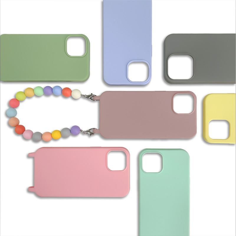 Rainbow anti-lost lanyard mobile phone case 16promax hand bowl 15plus for Apple 14 chain mobile phone case lanyard