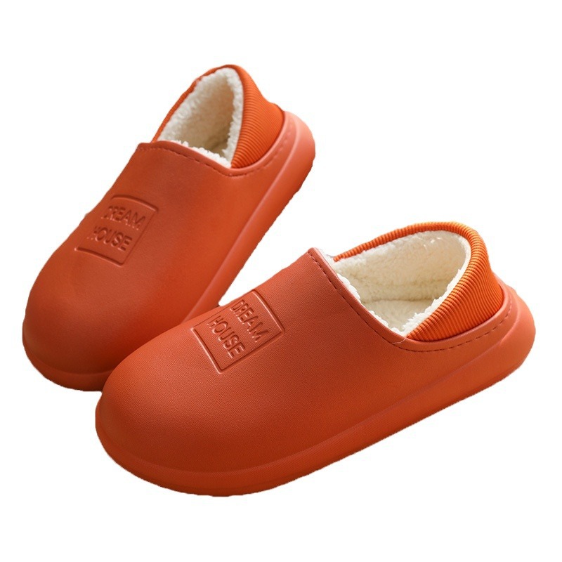 Women's cotton-padded slippers waterproof autumn and winter thick-soled home men's couple EVA indoor and outdoor plush warm cotton-padded shoes