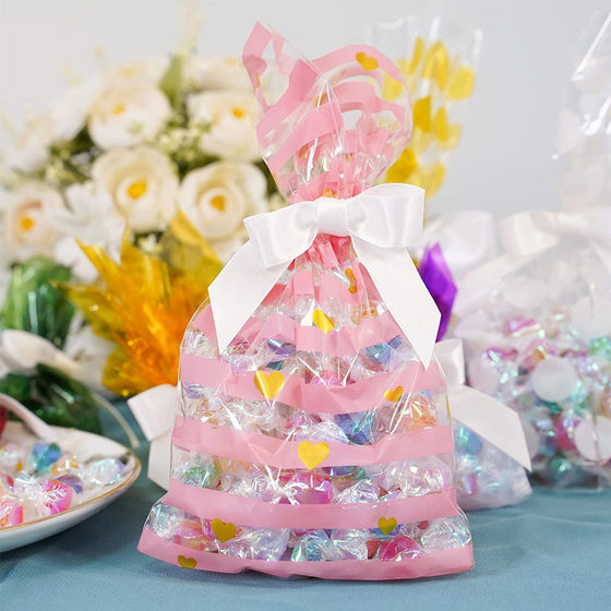 in stock wholesale transparent tie silk gold and silver tie silk bow polyester ribbon bow T-shaped bow