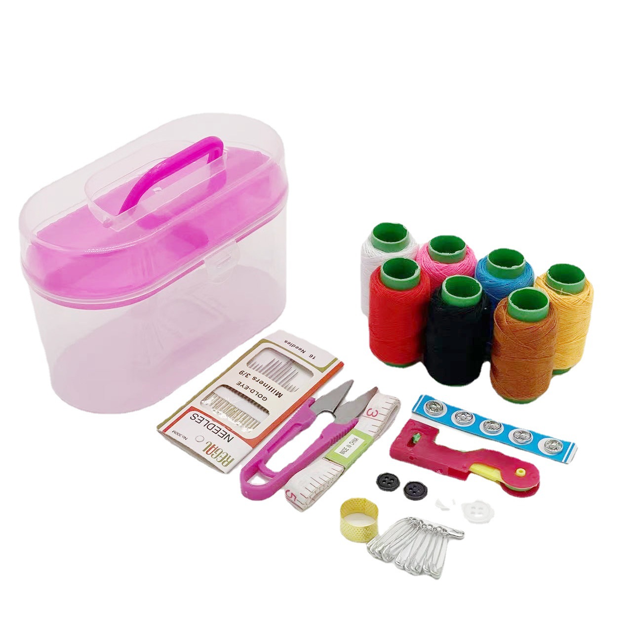 10-piece large sewing box household sewing tool sewing kit multi-functional sewing set treasure chest wholesale