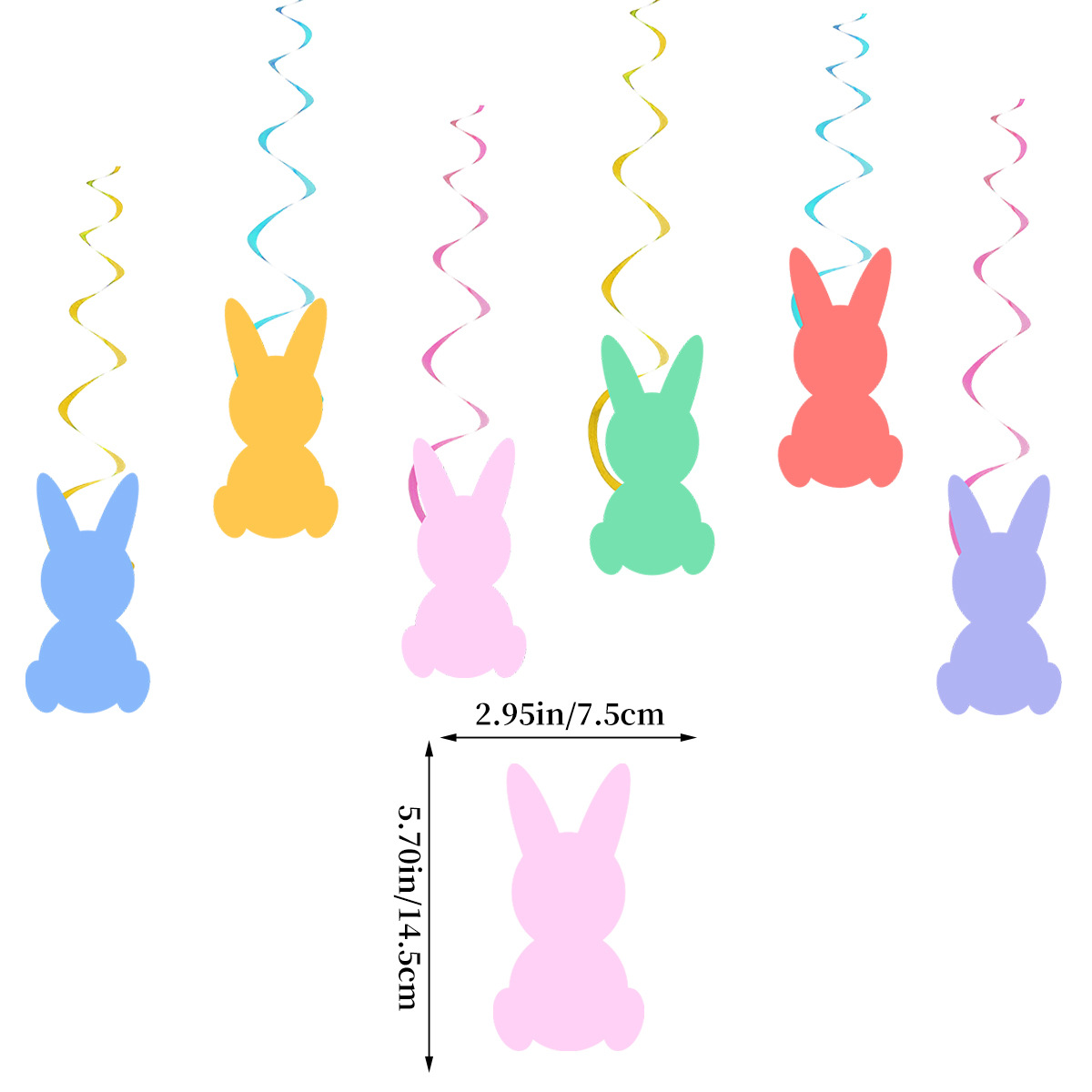 Cross-border Easter Party party decoration colorful egg rabbit pull flag balloon spiral ornaments suit wholesale