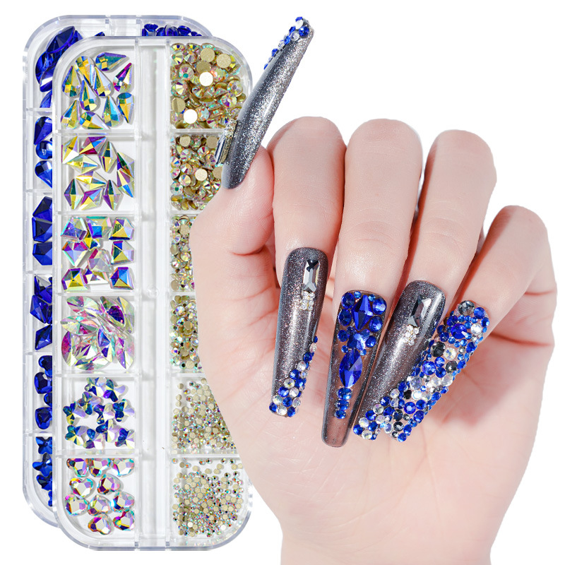 New manicure special-shaped diamonds, colorful special-shaped flat bottom manicure diamonds, glass diamond jewelry, nail stickers, sequin accessories wholesale