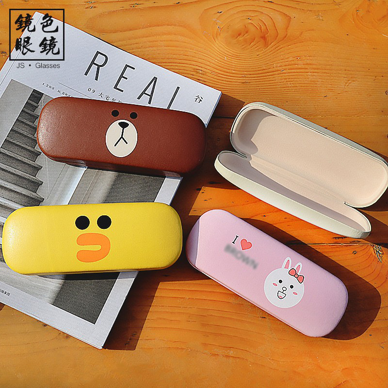 Cartoon Painted Children's Glasses Case Portable Iron Cute Internet Celebrity Compression Myopia Sun Eye Box Printable LOGO