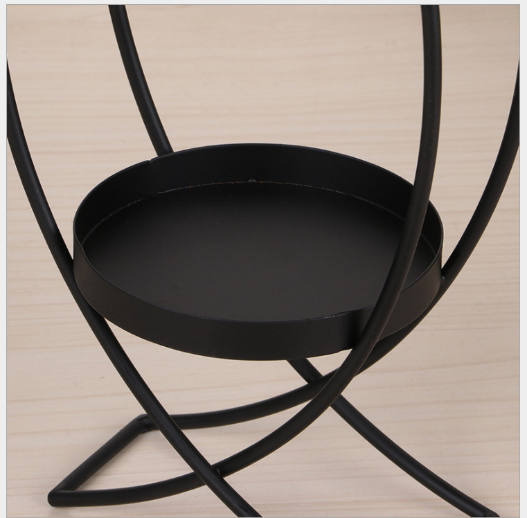 European Style Restaurant Home Candle Holder Candle Holder Ornament Candle Holder Metal Iron Candle Holder