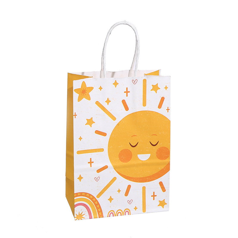 Birthday gift bag sun printing handbag party candy packaging bag Kraft paper clothing shopping bag wholesale