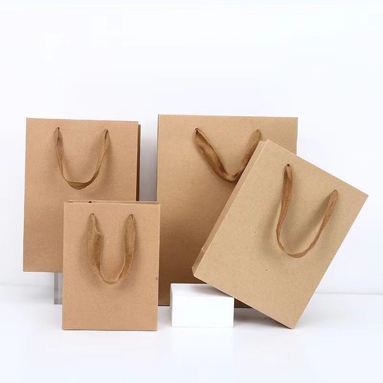 Thickened spot clothing Kraft paper bag milk tea handbag take-out packing bag gift packaging bag logo wholesale