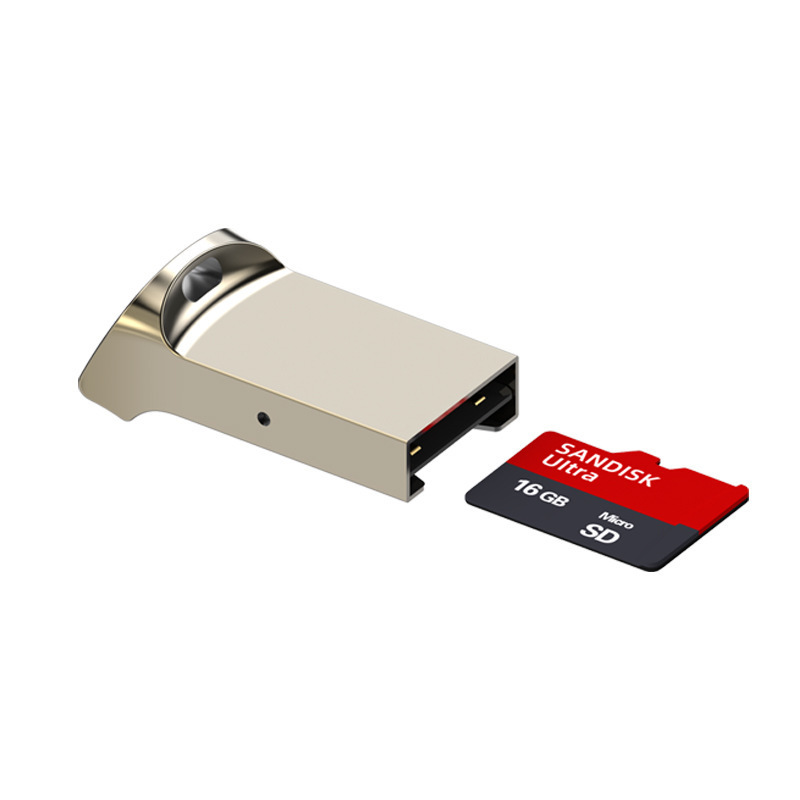 USB Mini Metal Card Reader TF Card 2.0 Converter Mobile Phone Computer Universal High-speed Reading Download Two-in-one
