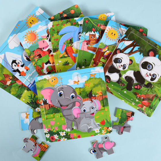 16 cartoon plane jigsaw puzzle wholesale baby early education puzzle development boys and girls children building blocks toys