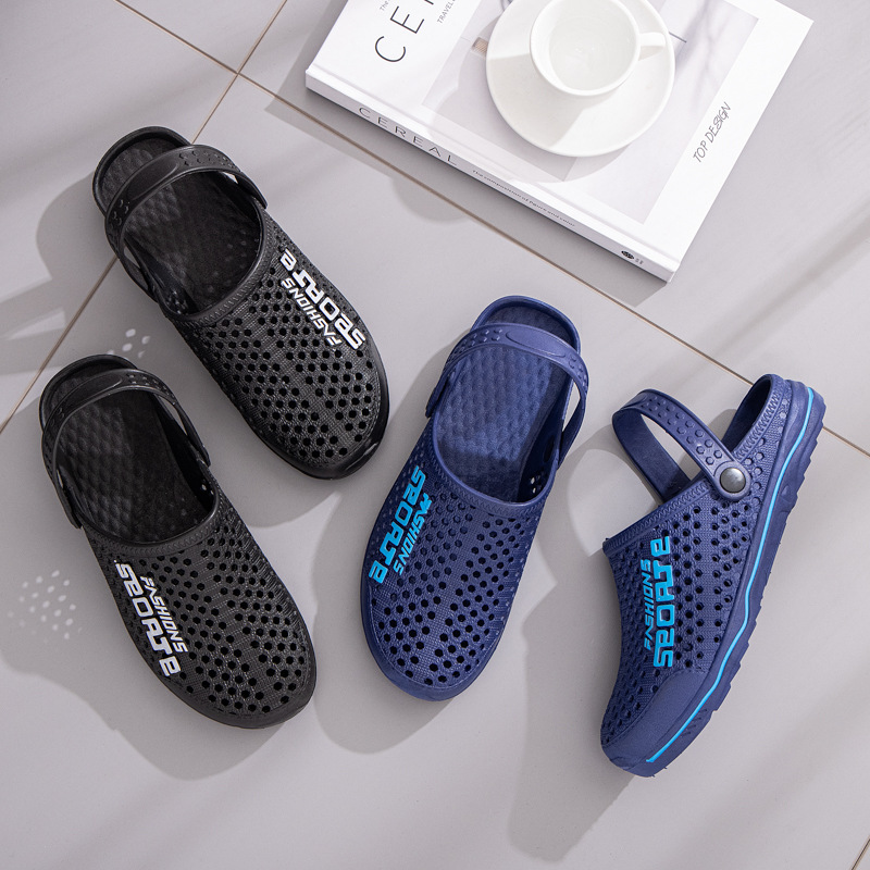 Men's Cave Shoes Summer New Style Outer Wear Soft Sole Non-slip Beach Sandals Thick Sole Nurses Baotou Two-wear Sandals