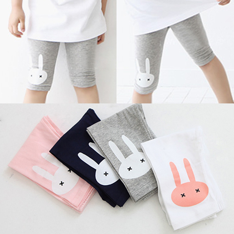 Girls' Capri Pants Summer Thin Children's Wear Leggings Slim-fit Girls' Printed Pants Cute Baby's Capri Pants