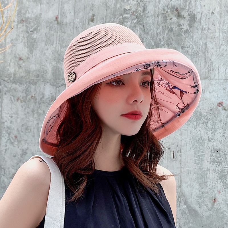 Hat Women's Breathable Summer Spring and Autumn Sunscreen Hat UV Protection Fisherman's Hat Sun Hat Sun Hat Big Bean Hat