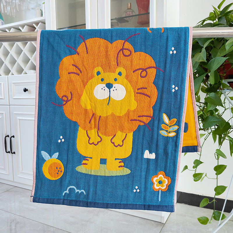 Wholesale Cotton Gauze Towel Adult Absorbent Towel Three-layer Gauze Soft Face Washing Big Towel Gift