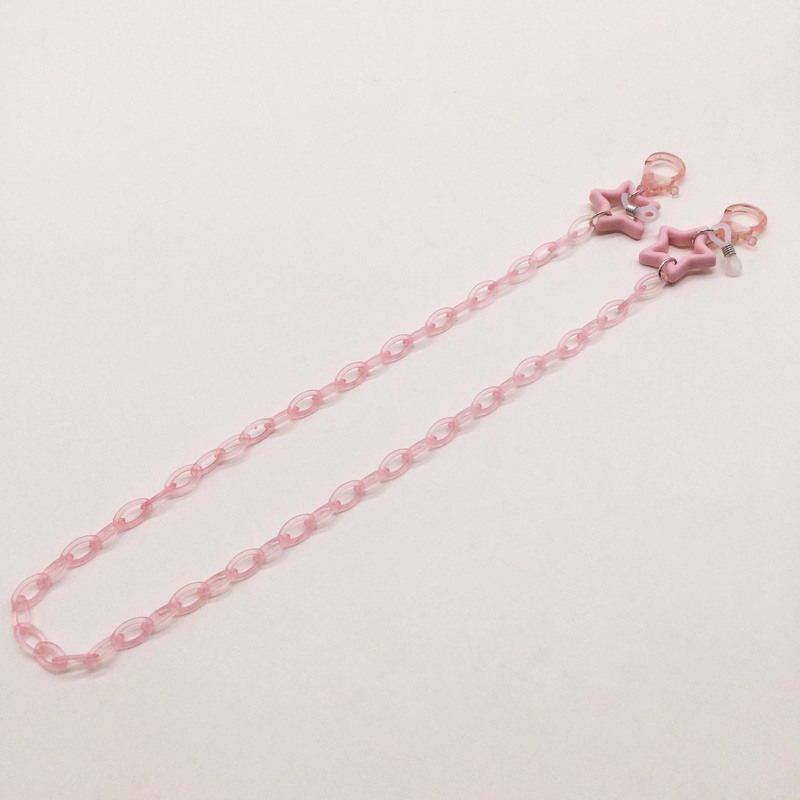 Fashion five-pointed star transparent chain Qingxin cute multi-purpose eye chain mask chain hat chain necklace
