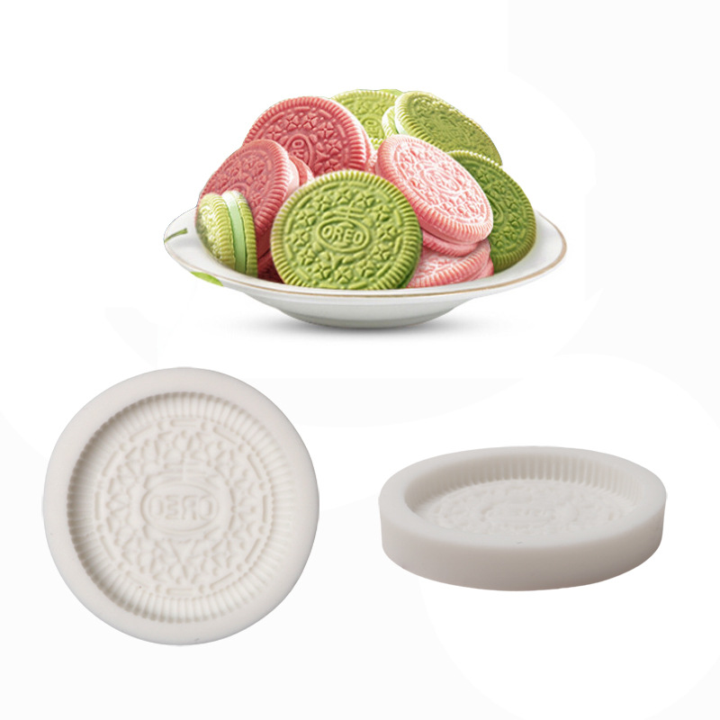 Oreo biscuit fondant silicone mold DIY chocolate decorative cake sandwich food grade platinum silicone