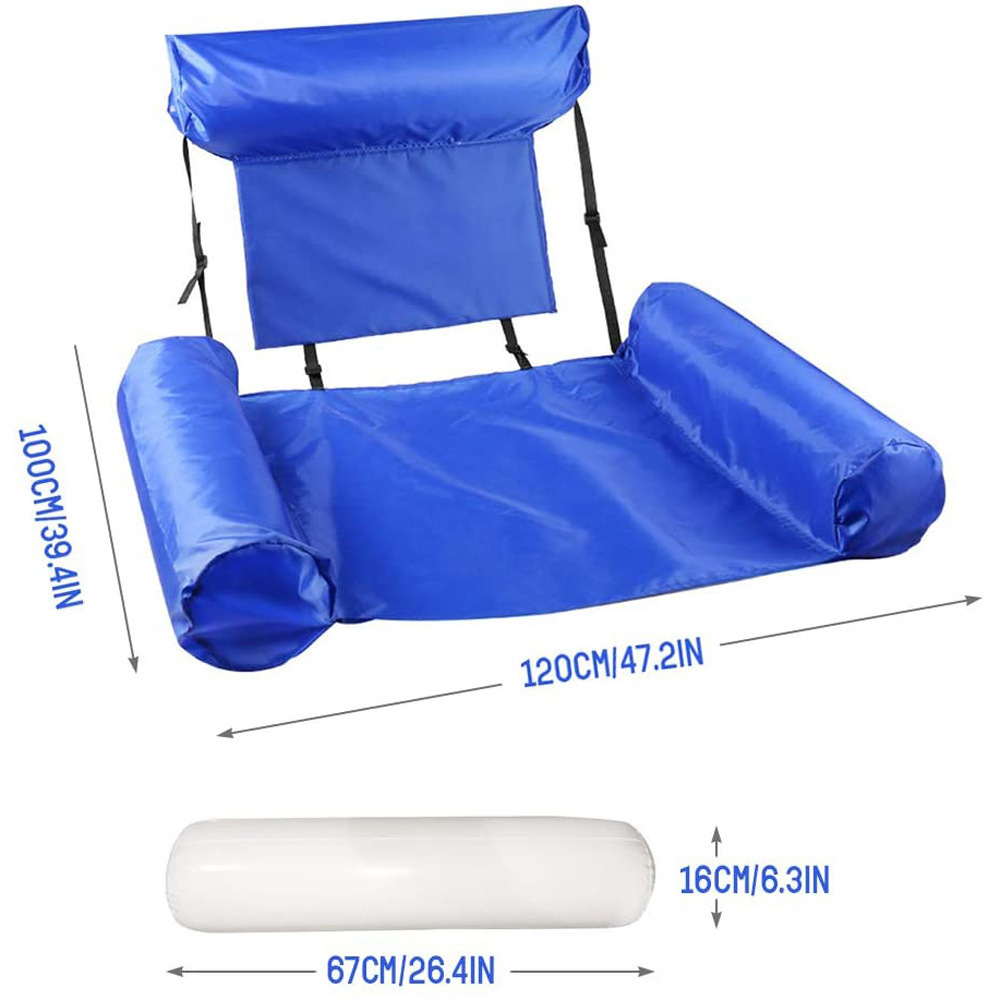 Water inflatable recliner with three airbags foldable and convenient colorful floating row water amusement recliner floating bed sofa hammock