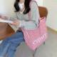 Rose striped cupere shoulder bag