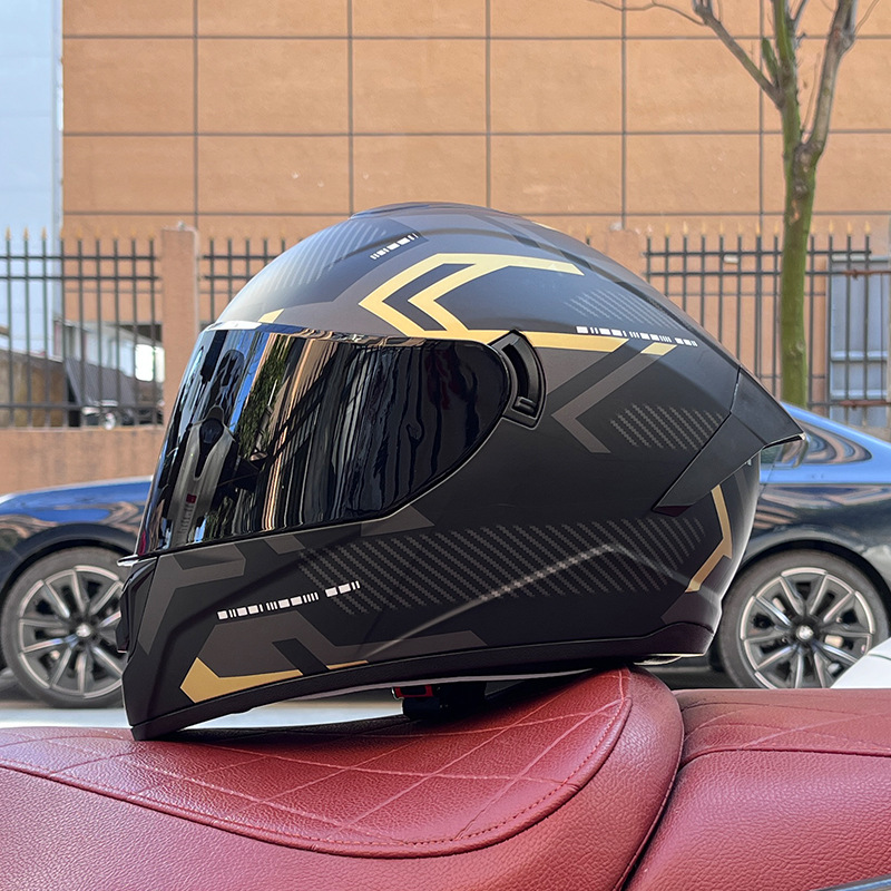 LVS imitation Race Street car helmet men's motorcycle 3C electric car full helmet covered electric car autumn and winter full helmet Knight double mirror
