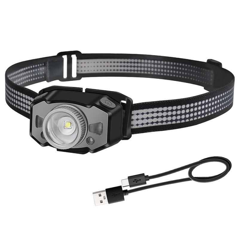 Cross-border Amazon private model led headlamp outdoor remote zoom floodlight rechargeable strong light induction night fishing headlamp