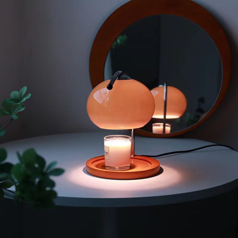 Mid-ancient glass orange atmosphere decorative lamp Korean bedroom bedside table lamp simple creative night light factory wholesale