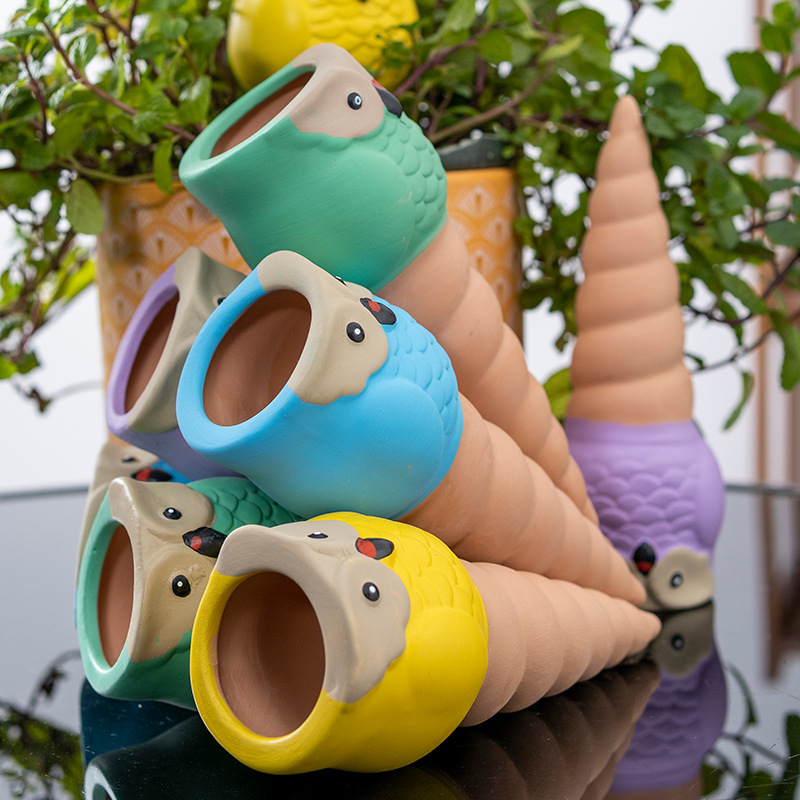 Rizenghong Ceramic No. 6 Owl Spreader Flower Watering Device Lazy Drip Irrigation Device Drip Water Watering Device Cross-border Exclusive