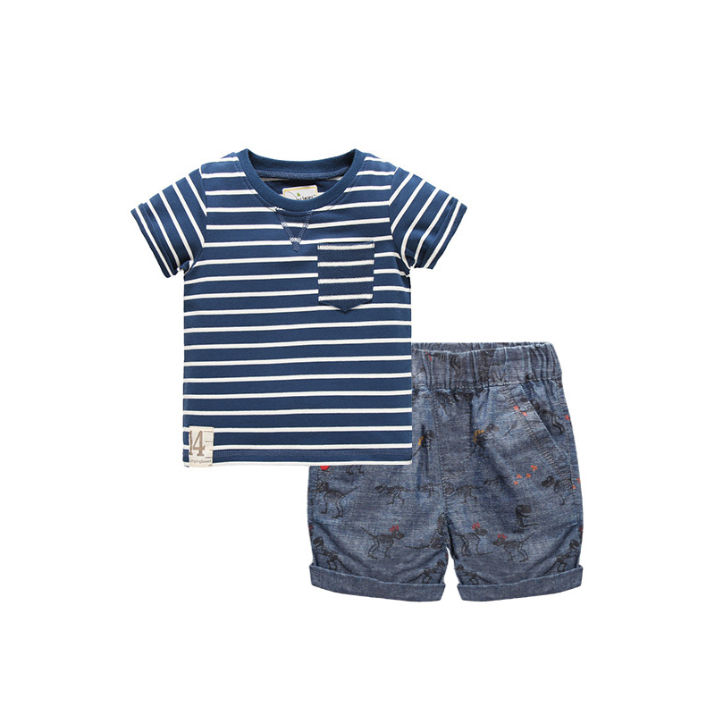 malwee Children's Summer New Children's Short-sleeved suit Short-sleeved Shorts Two-piece Set for Boys suit