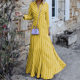 FD1075 in stock 2024 autumn cross-border new women's fashion long sleeve temperament long striped dress