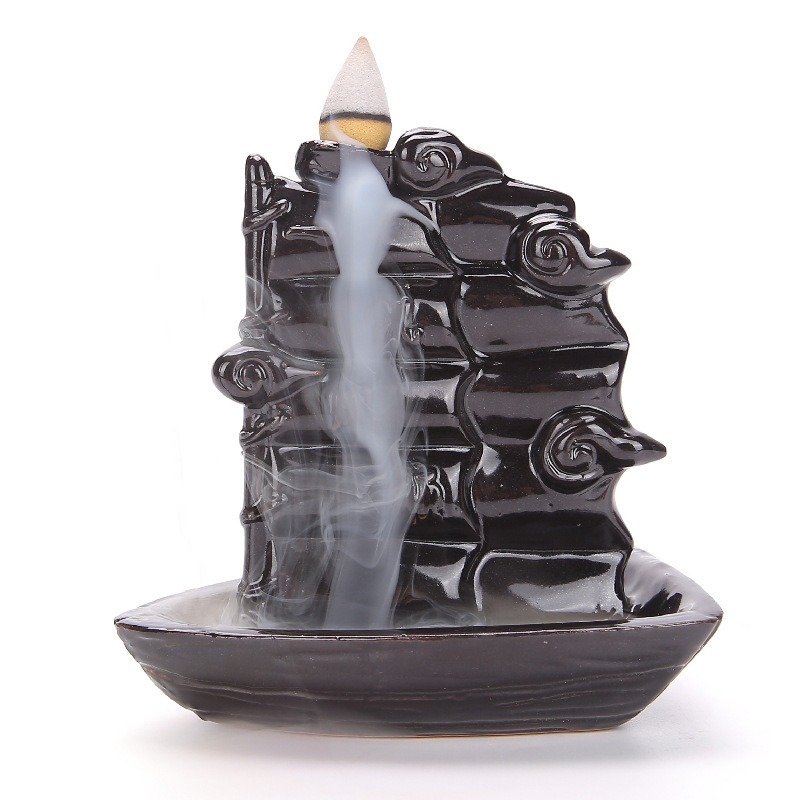 Factory direct creative backflow incense burner backflow incense sandalwood ceramic incense burner ornaments can be sent on behalf