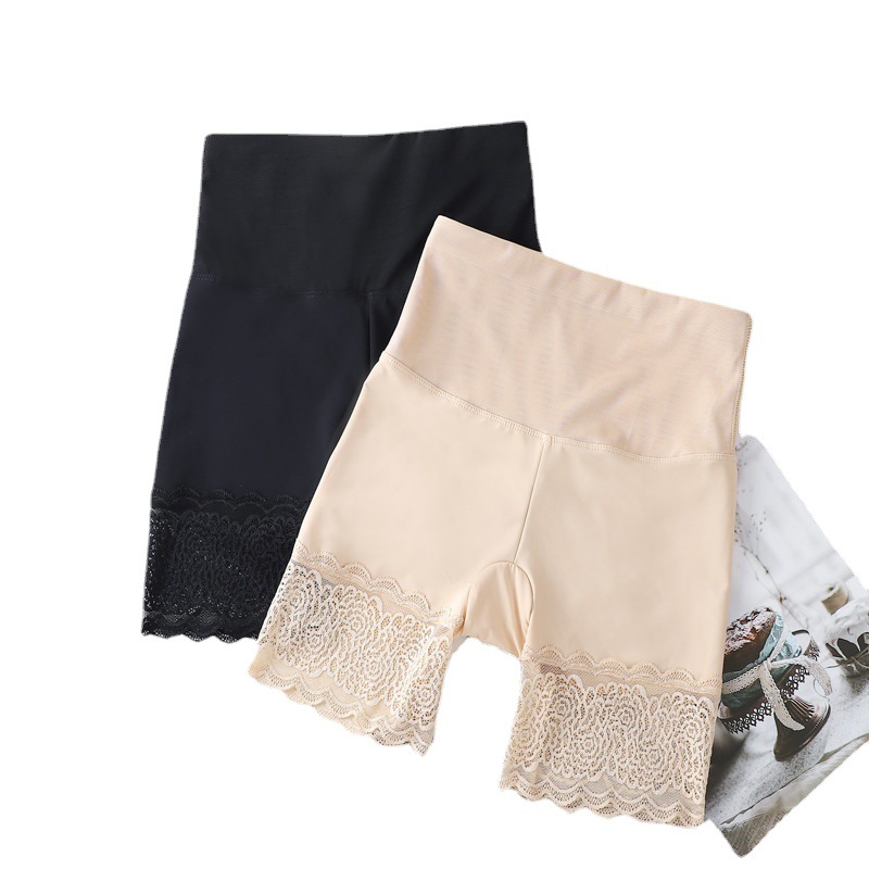 High Waist Belly Tight Safety Pants Women's Summer Anti-running Non-curling Panties Two-in-One Waist Base Safety Pants