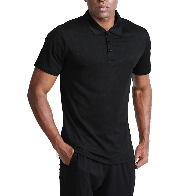 Summer Sports Polo Shirt Men's Casual Quick-drying Breathable Short-sleeved T-shirt Men's Running Lapp Fitness Clothes