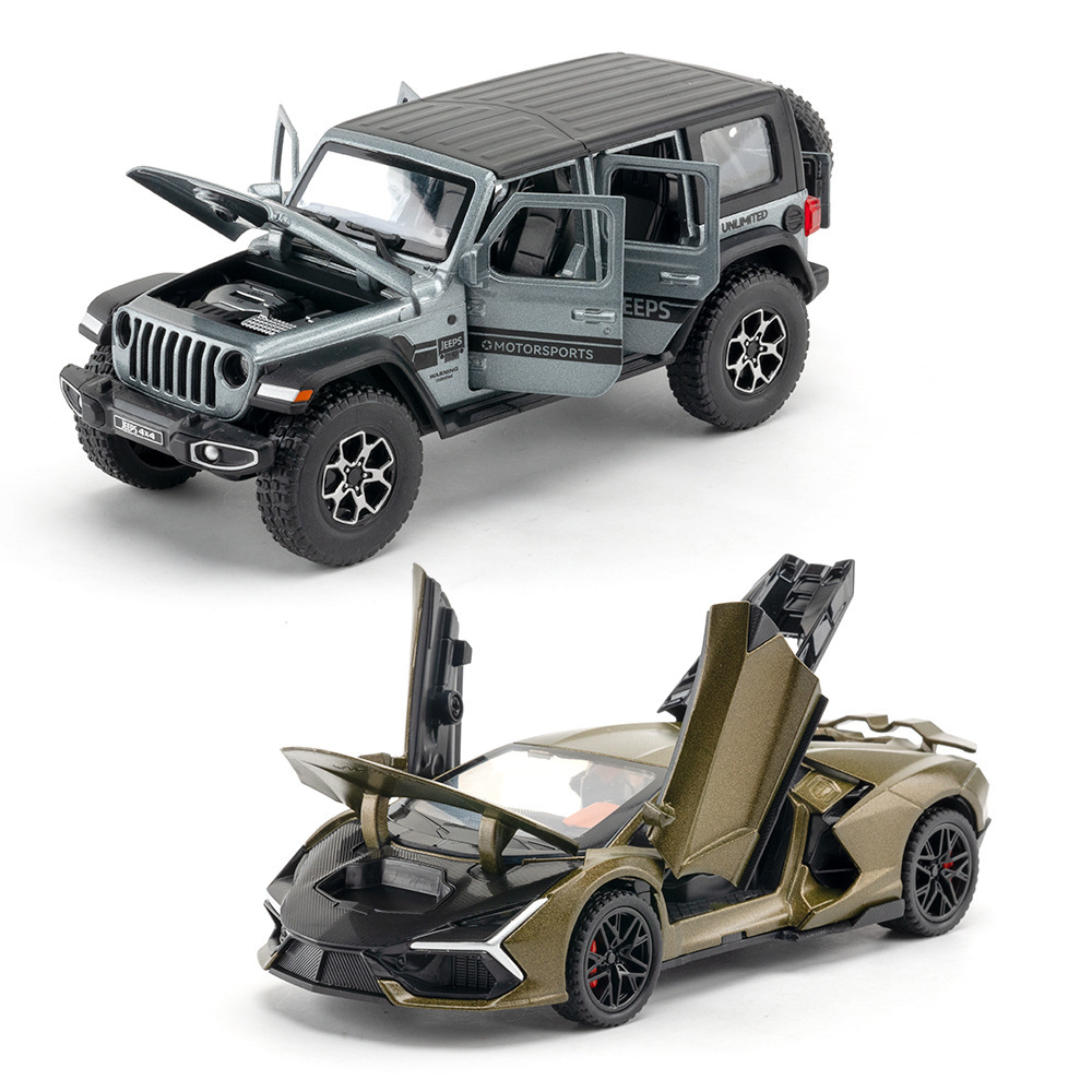 Alloy car model 1:32 off-road family car sports car pull back toy car music model ornaments a generation of hair