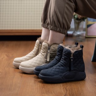 Women's cotton-padded shoes winter fleece-lined 2023 New thick-soled fur snow boots casual non-slip thick warm shoes