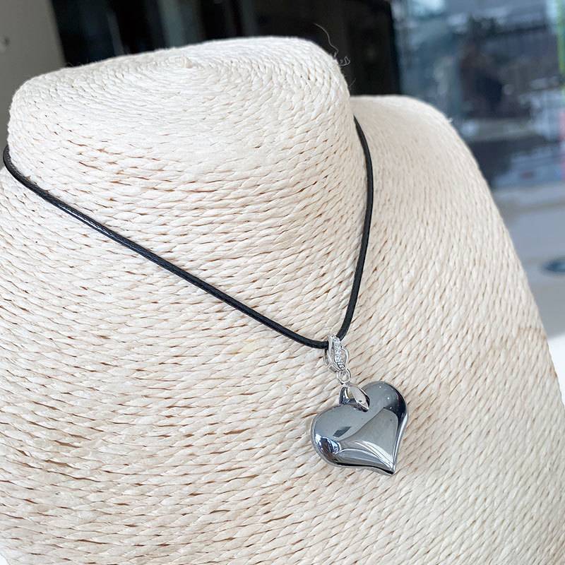 Jingyao terahertz heart-shaped pendant polycrystalline silicon energy ore too silica pendant clavicle chain female male fast melting ice