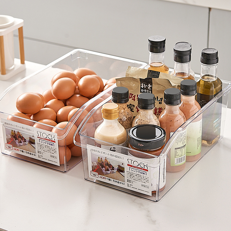 Strict selection kitchen food grade refrigerator storage box drawer transparent crisper special finishing box for vegetable freezing