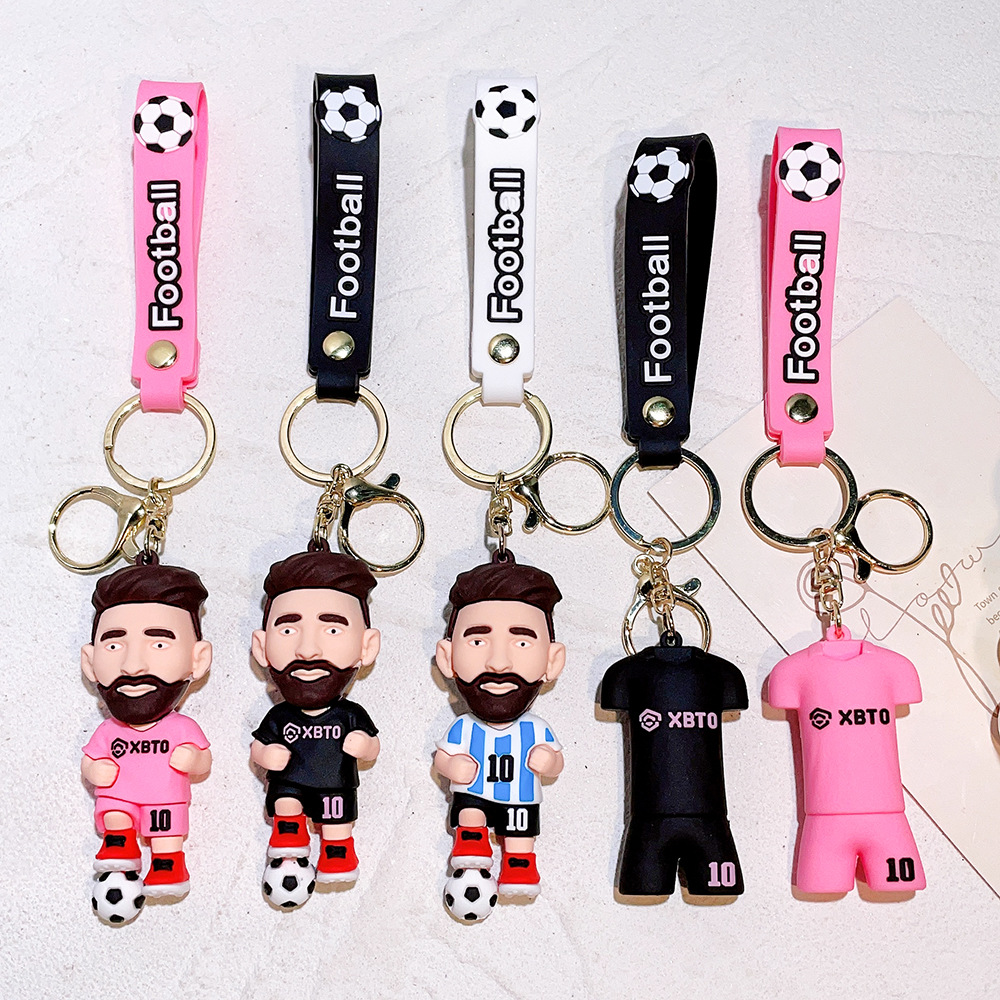 New Massey key chain Football Star jersey key chain pendant ornaments car key chain push small gift
