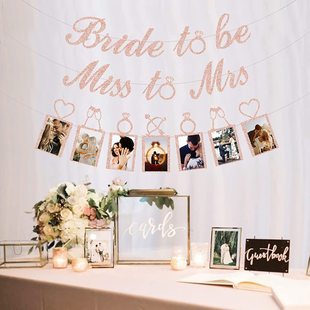Factory wholesale party photo pull flag balloon background wall wedding layout letter photo hanging flag wedding room pull flower