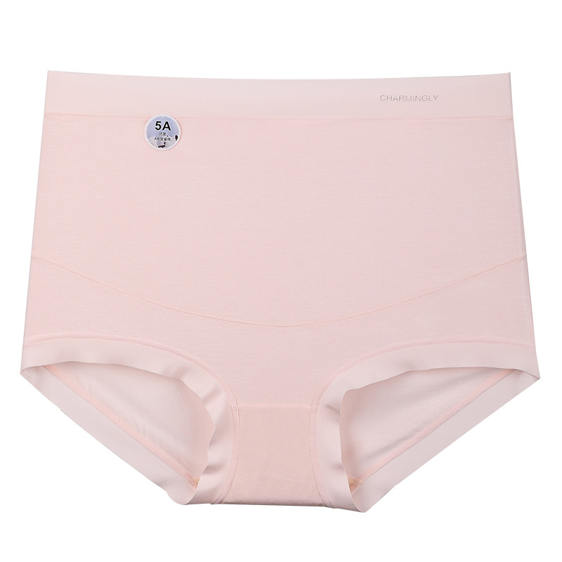 High waist belly plus size pregnant women's underwear female modal 200kg pregnant period mulberry silk antibacterial traceless briefs