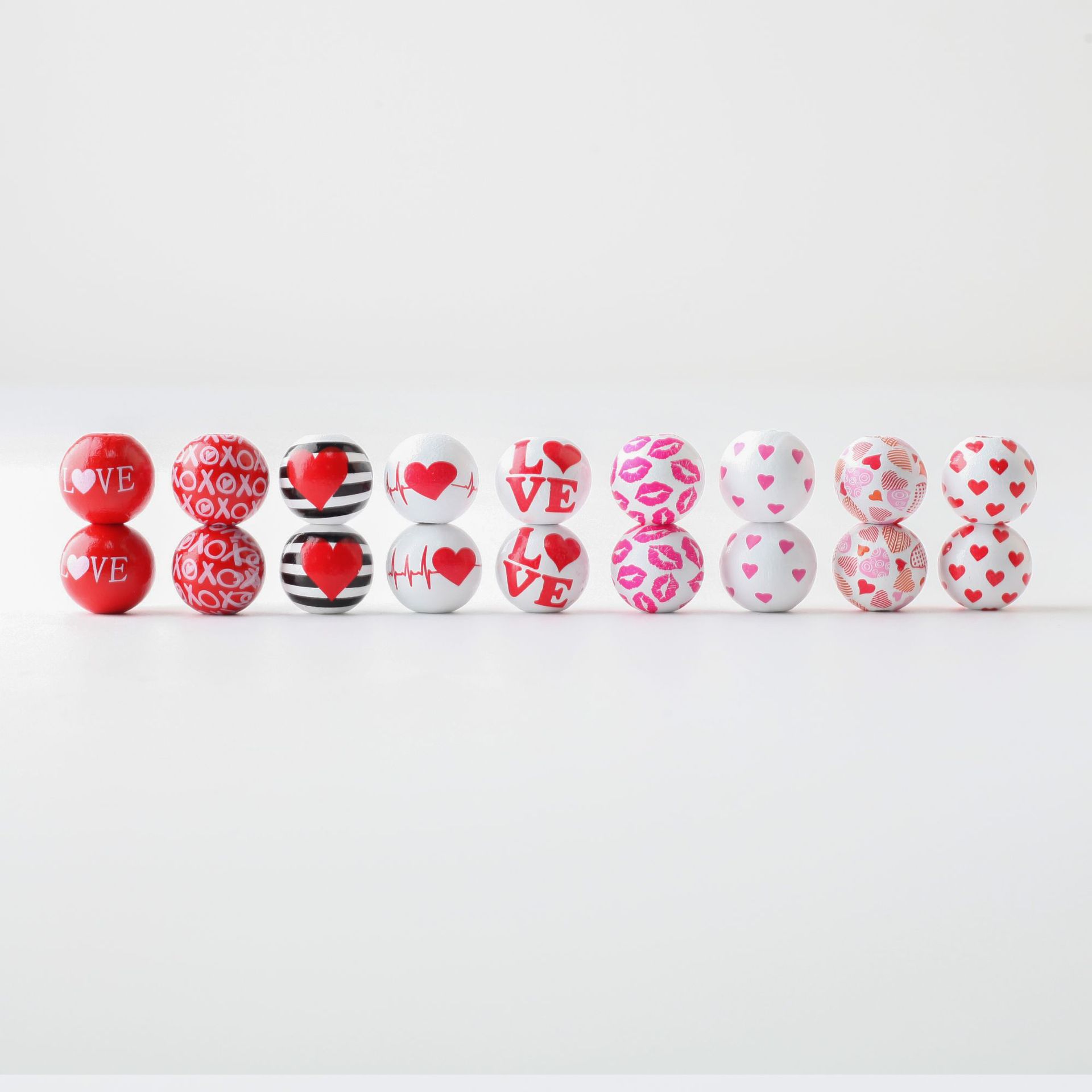DJ source factory Valentine's Day wooden beads hemp rope tassel wooden beads string European and American popular home DIY accessories 2023. November