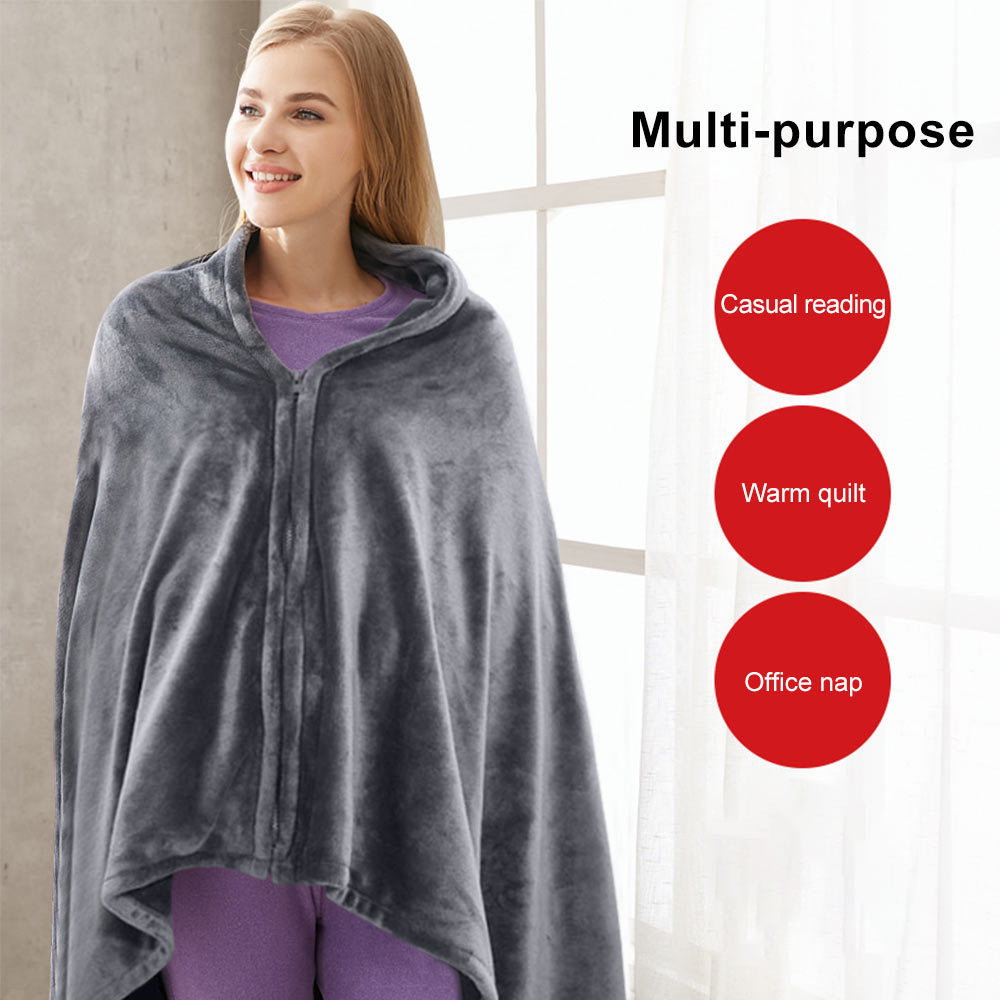 Cross-border winter electric blanket charging heating blanket office lunch break nap plus velvet warm heating shawl