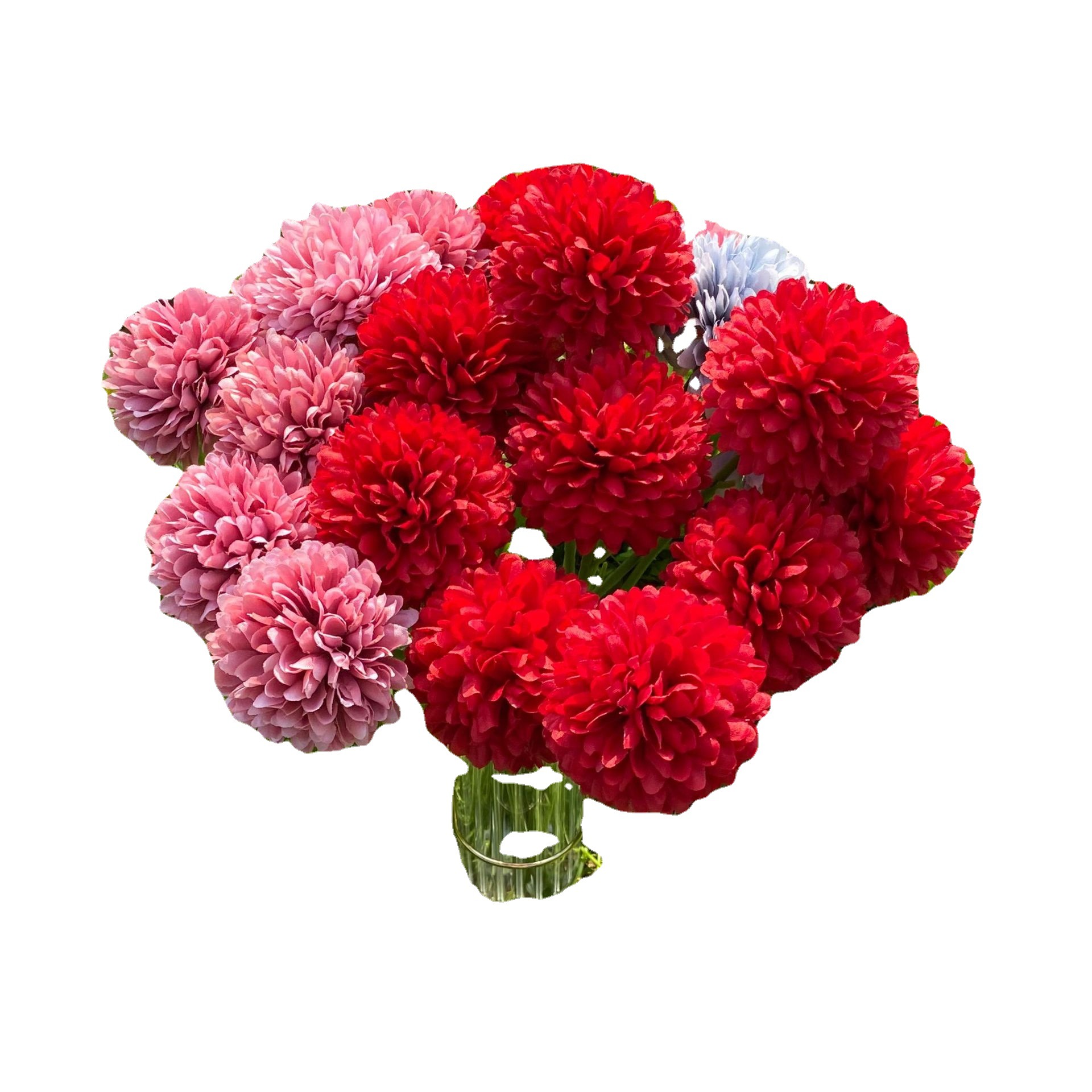 Single ball chrysanthemum artificial flower single head ping-pong chrysanthemum onion flower home living room single bunch of dandelion gerbera spot