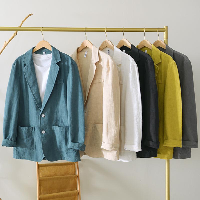 L988 business casual loose fashion solid color single-layer cotton and linen suit jacket jacket a generation of hair