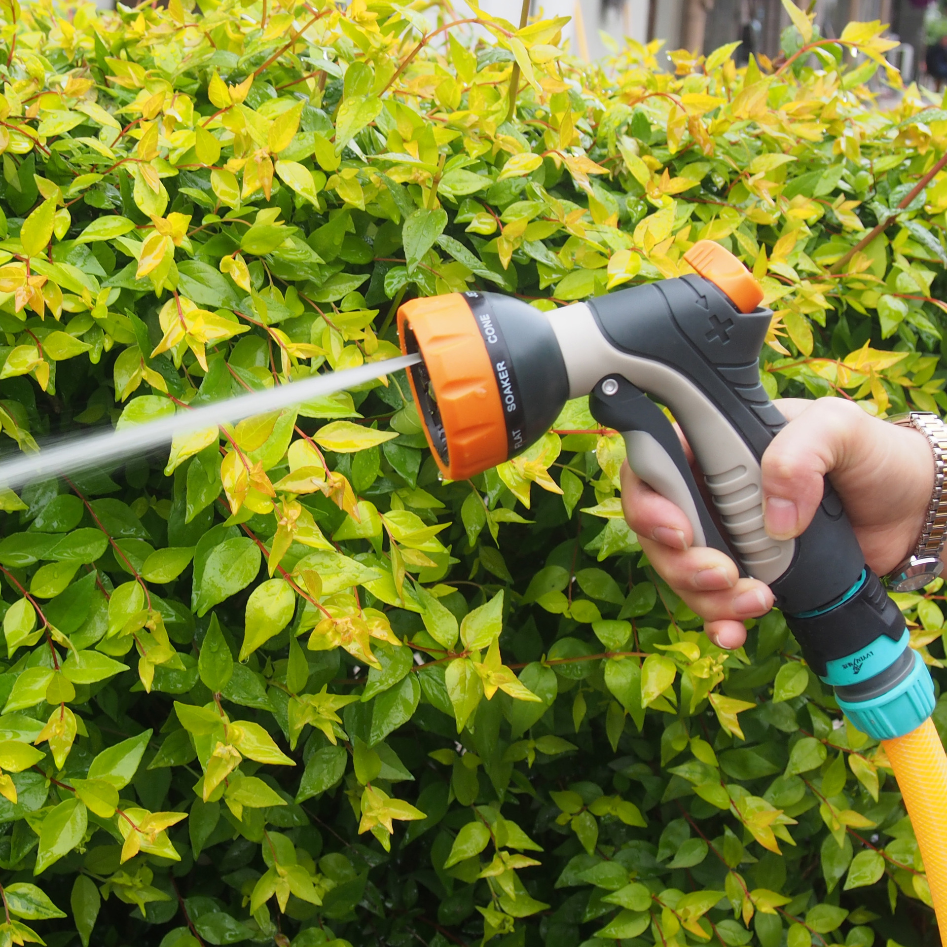 Plastic multi-functional garden watering water spray gun garden gardening spray home car wash high pressure water pipe spray head