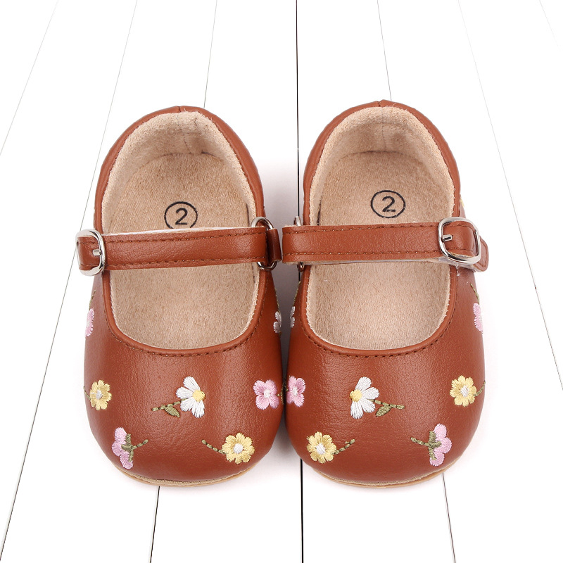 Spring and Autumn 0-1 Year Old Baby Soft Sole Toddler Shoes Princess Shoes Embroidered Baby Shoes Breathable Baby Shoes BHM3039