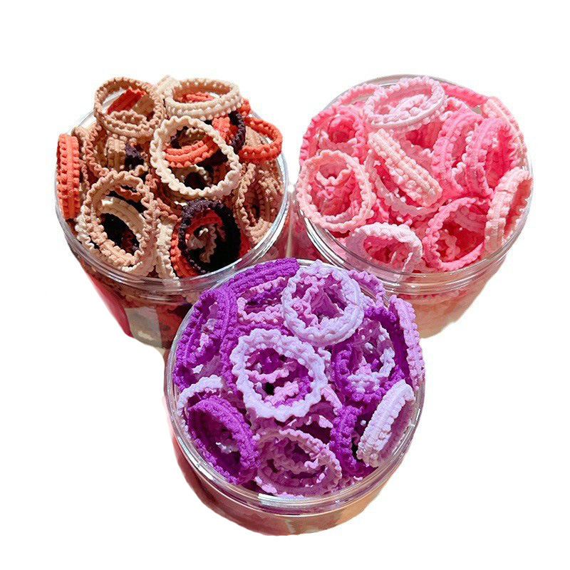 Candy color children's hair band does not hurt hair color lace rubber band head rope baby hair rope hair accessories