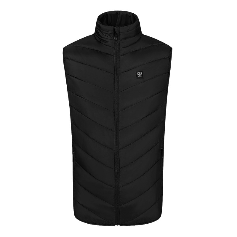 Cross-border heating vest men's stand collar plus size warm heating vest electric heating vest USB smart constant temperature heating suit