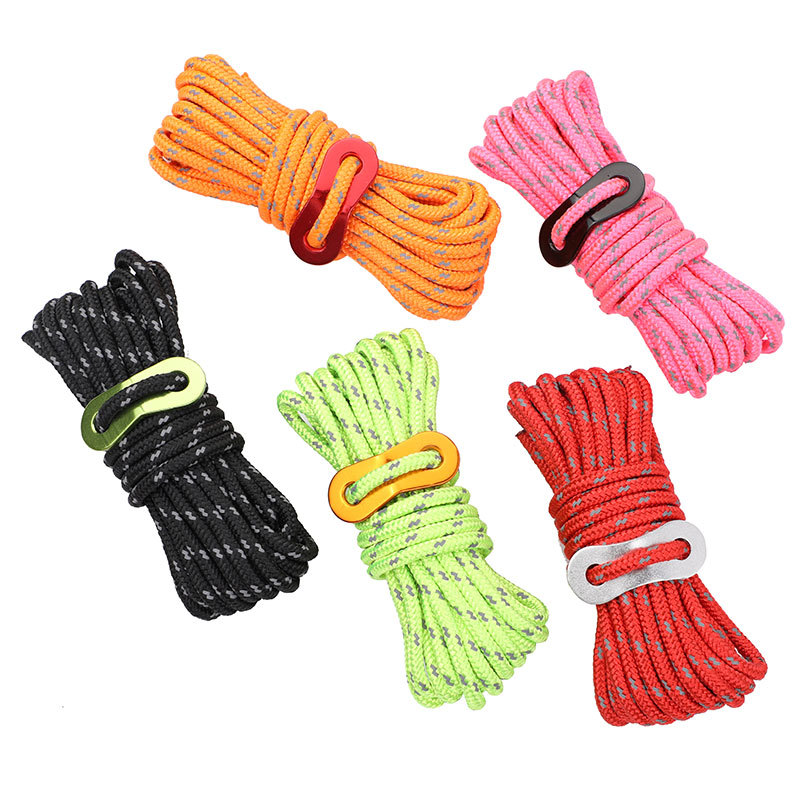 4-piece outdoor camping camping tent stretch canopy windproof rope 4mm reflective umbrella rope binding rope factory wholesale