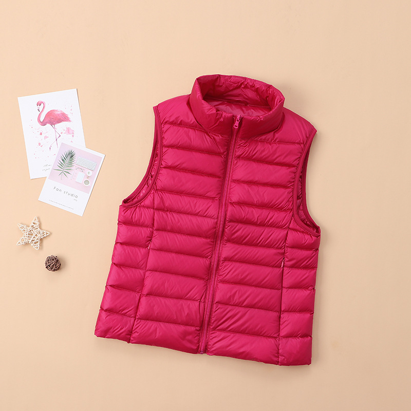 Autumn and winter women's light down vest Korean version of the collar short slim vest waistcoat down coat manufacturers wholesale