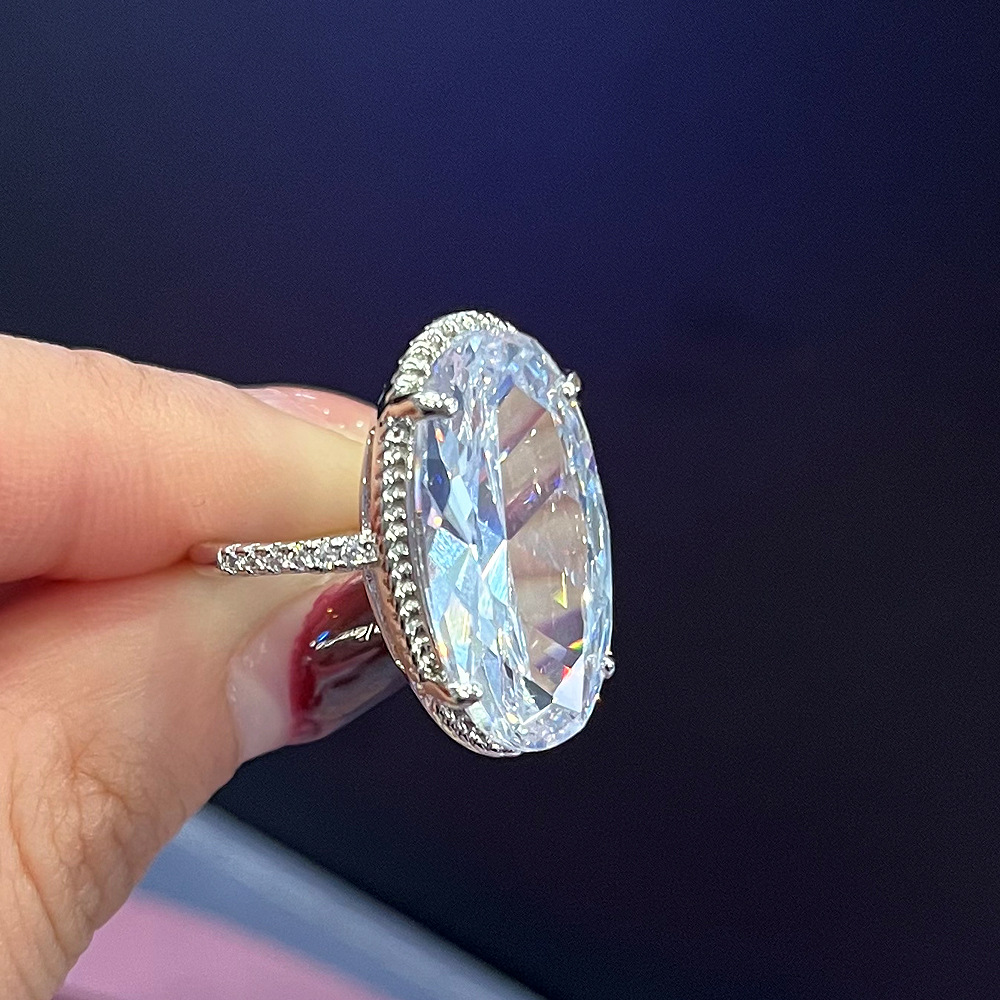 Gioielli e accessori Anello speciale Argento Semplice Anello da donna a forma di uovo d'oca Zircone Gioielli da sposa di lusso_voghion.com