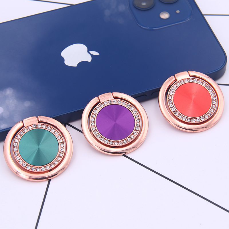 Mobile phone desktop bracket metal ring buckle New plated diamond CD pattern multi-functional lazy portable artifact bracket